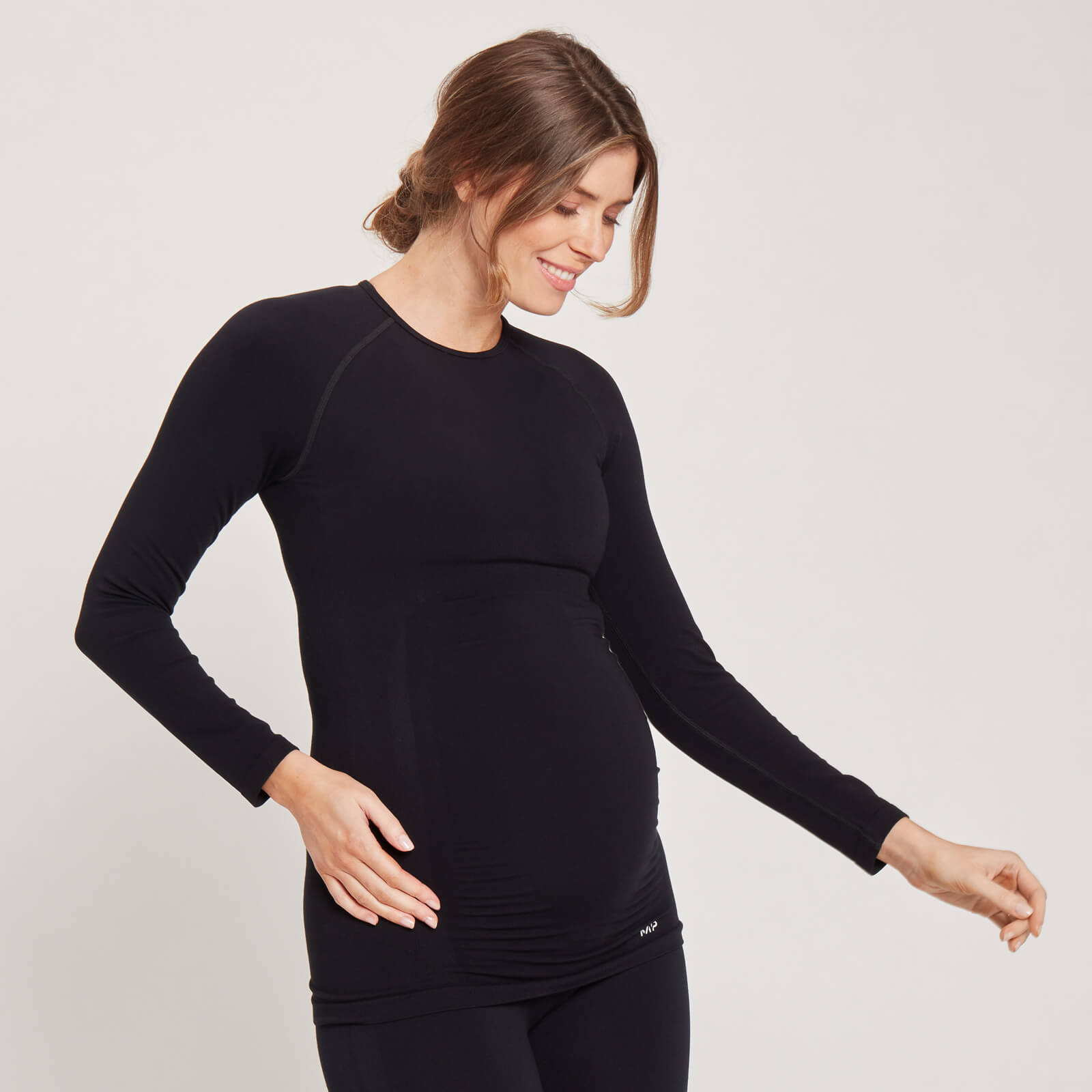 T-shirt de maternité sans coutures à manches longues MP pour femmes – Noir - M