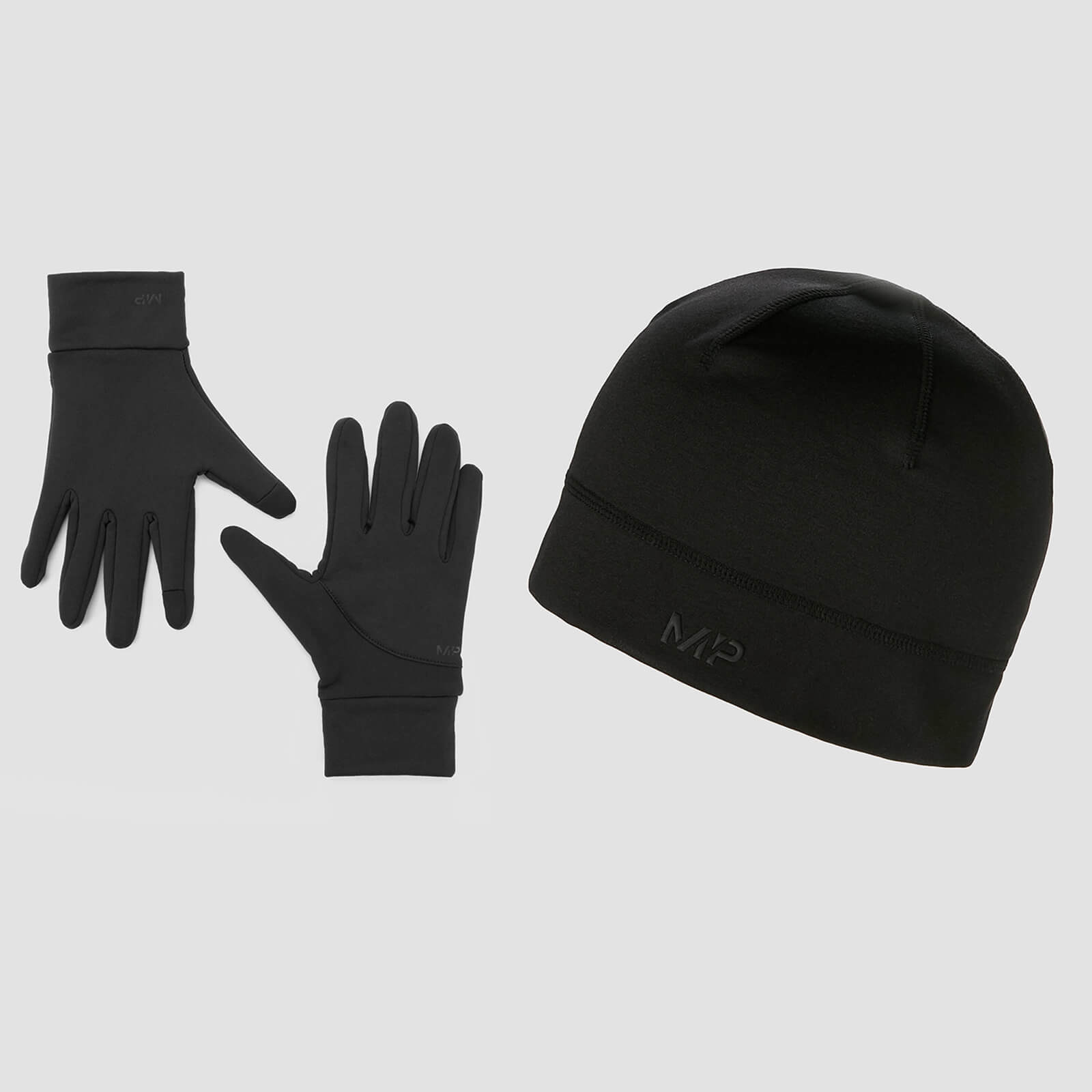 Ensemble bonnet et gants de course réfléchissants MP – Noir - L/XL