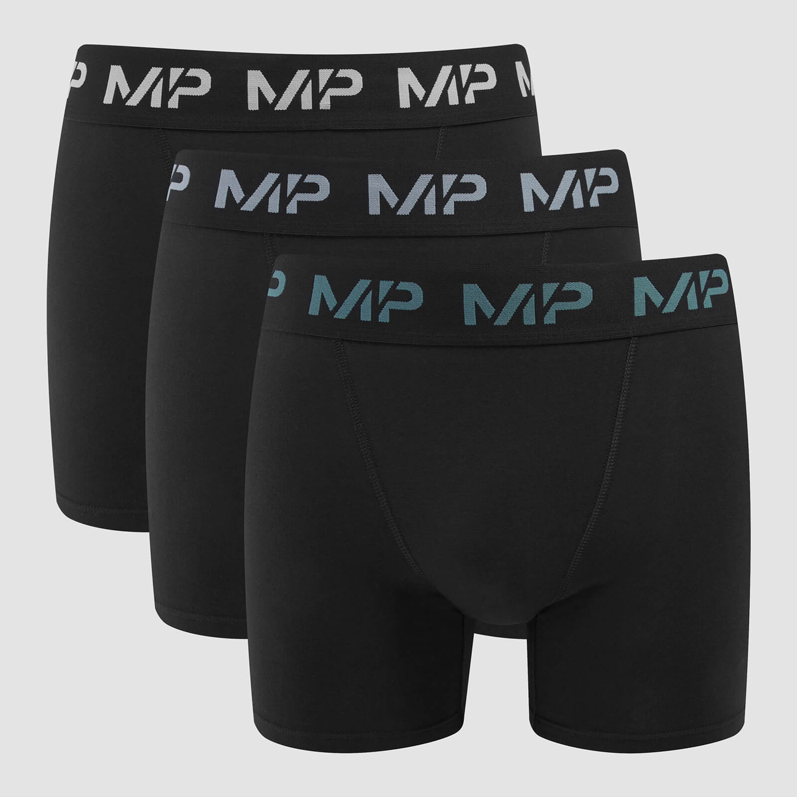Boxers à logo coloré MP pour hommes (lot de 3) – Noir/Bleu fumé/Bleu galet/Gris foncé - XL