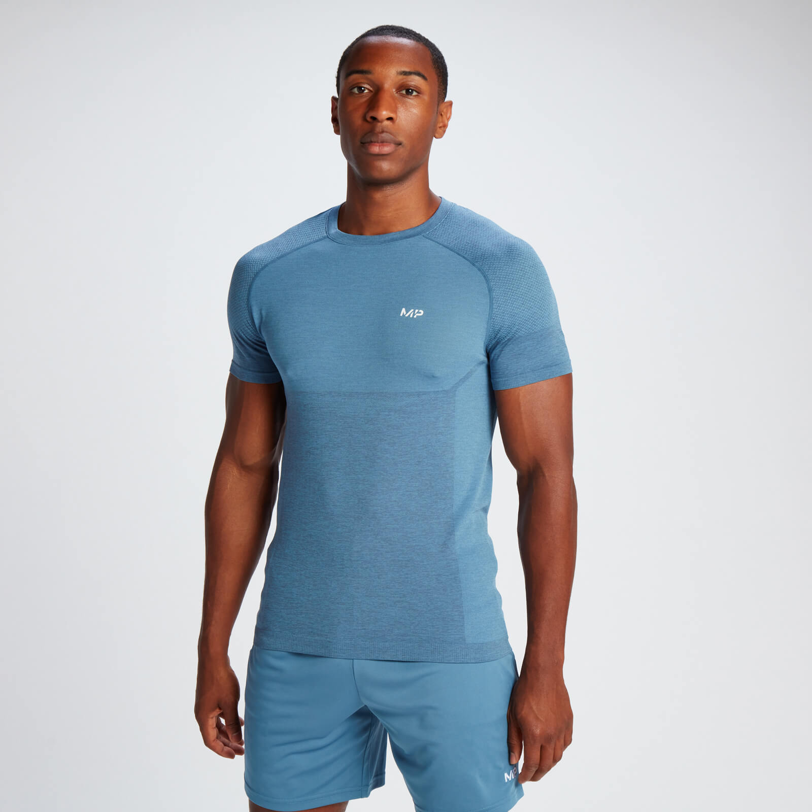 T-shirt sans coutures à manches courtes MP pour hommes – Bleu anthracite - XXXL