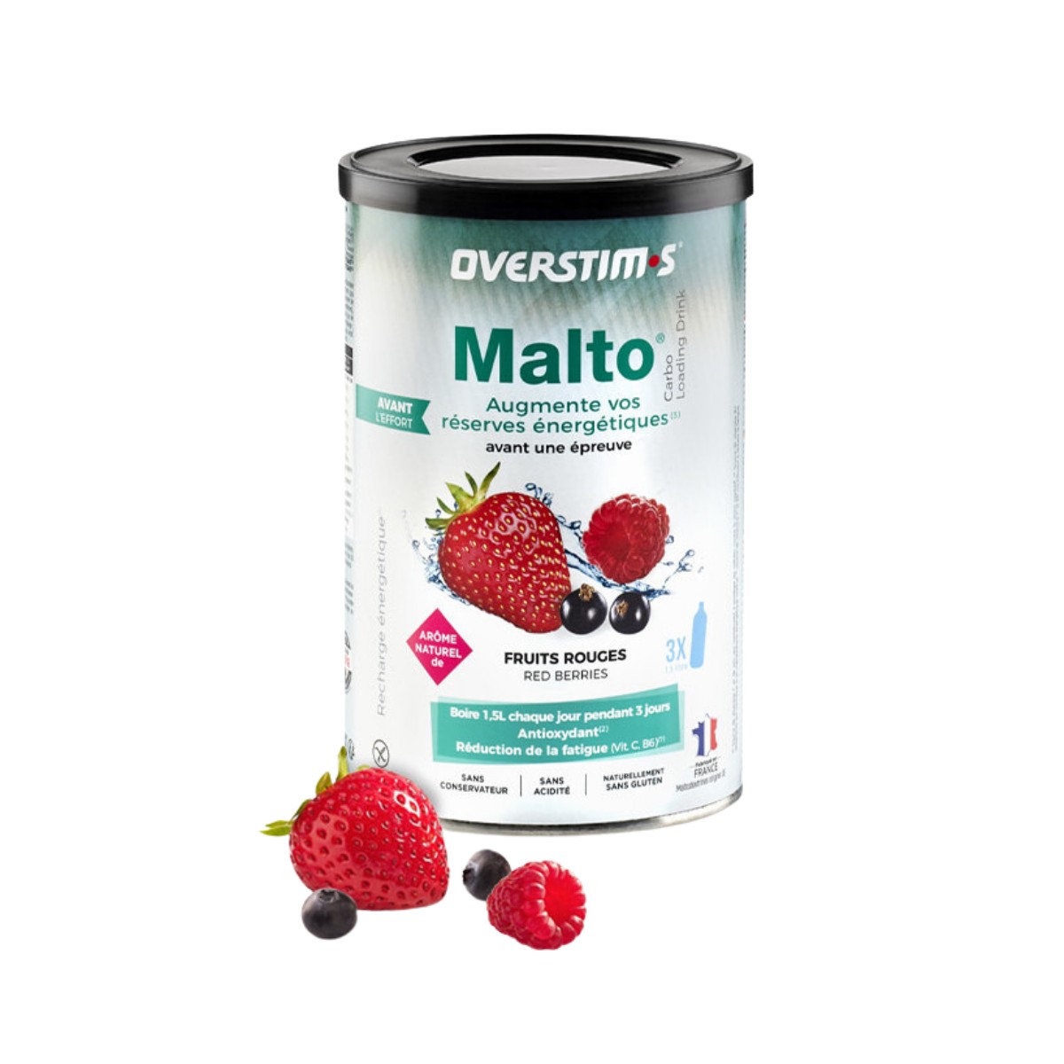 Boisson Énergétique Overstims Malto Antioxydante Fruits Rouges 500 g