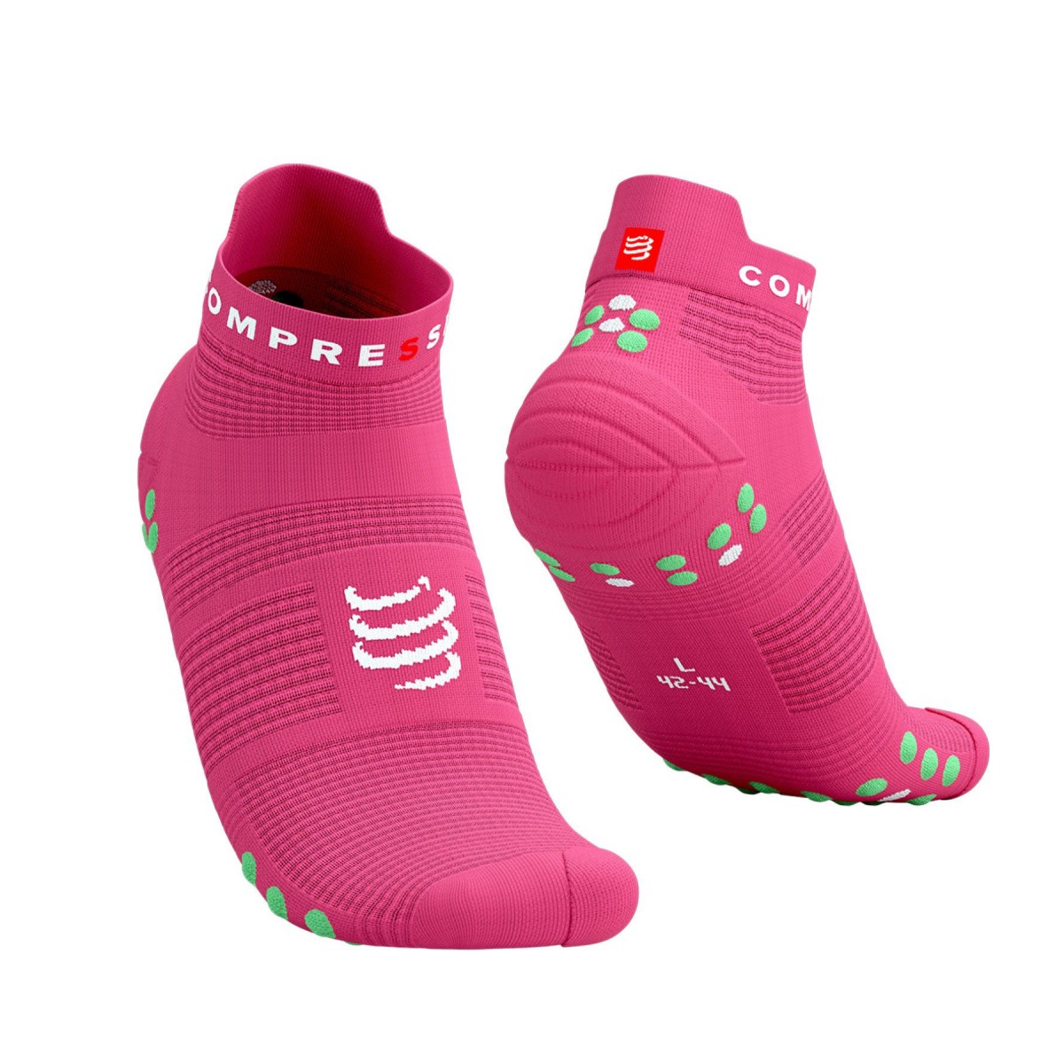 Chaussettes Compressport Pro Racing v4.0 Run Low Rose