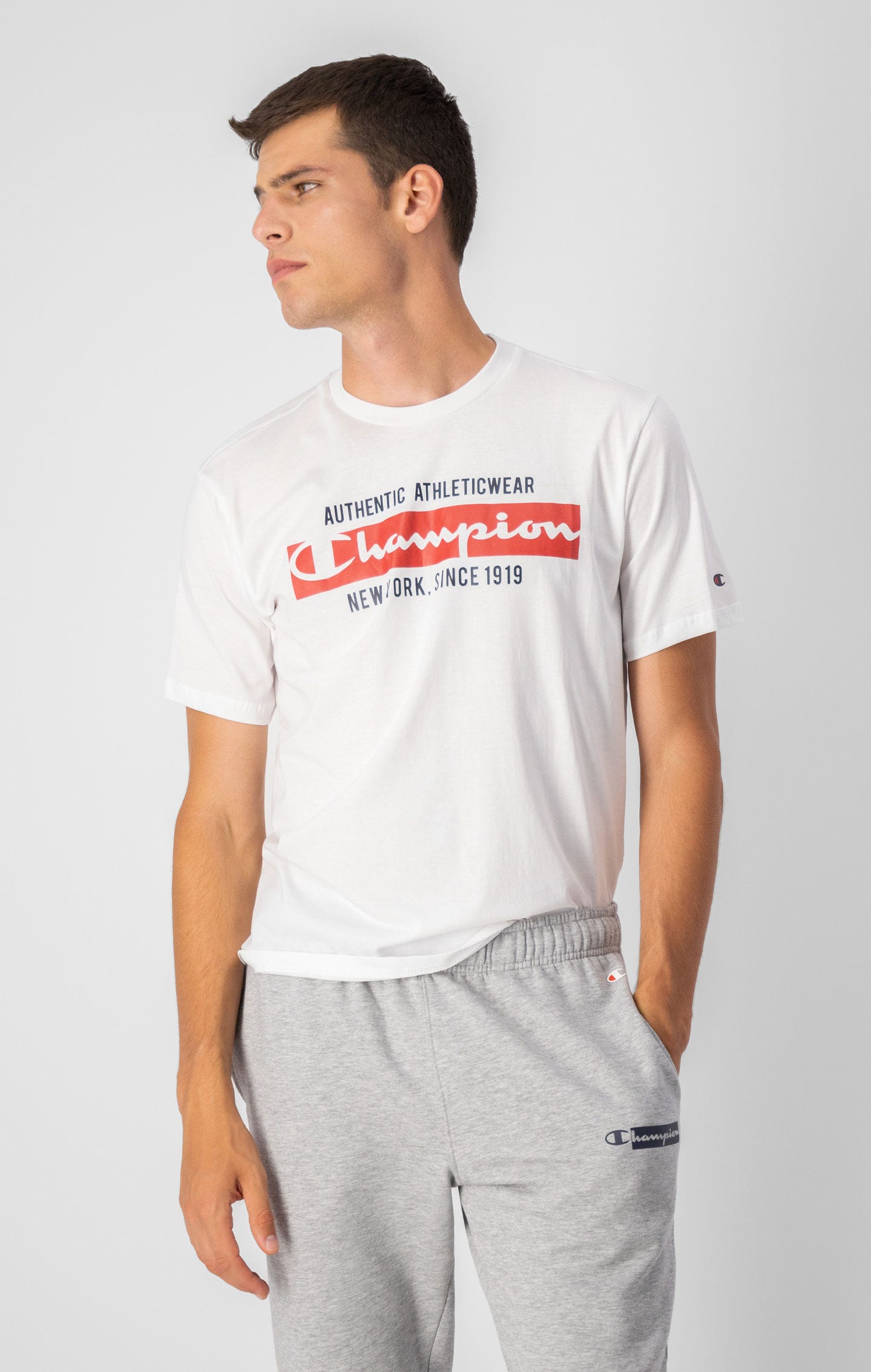 T-shirt en coton à logo Champion encadré