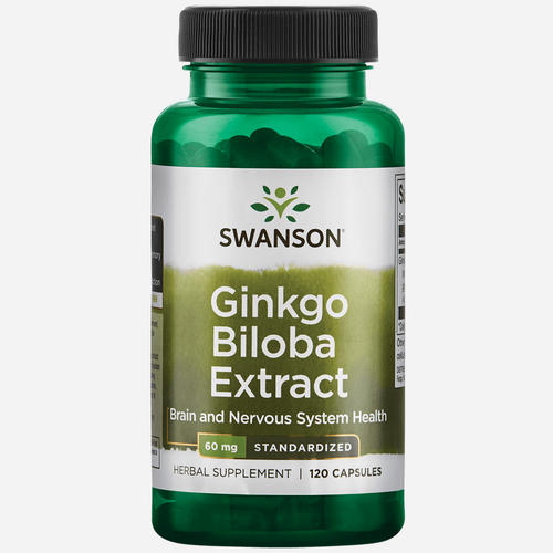 Extrait de Ginkgo Biloba 60mg | Swanson  | 120 pièces (60 doses)