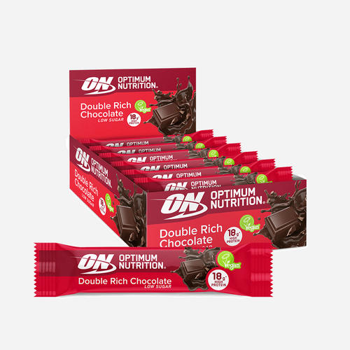 Double Rich Chocolate Plant Protein Bar | Optimum Nutrition | Double Chocolat | 720 grammes (12 barres)