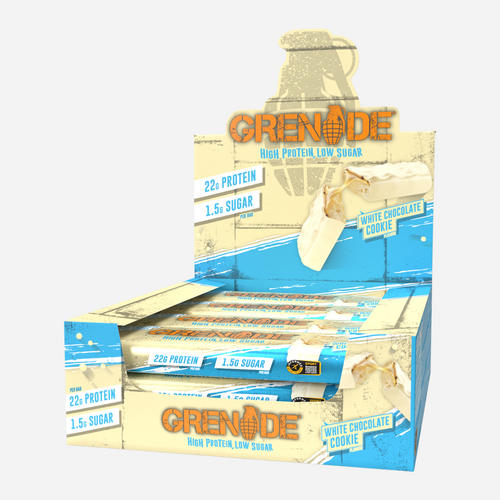 Grenade Barres protéinées | Grenade | Cookies au chocolat blanc | 720 grammes (12 barres)